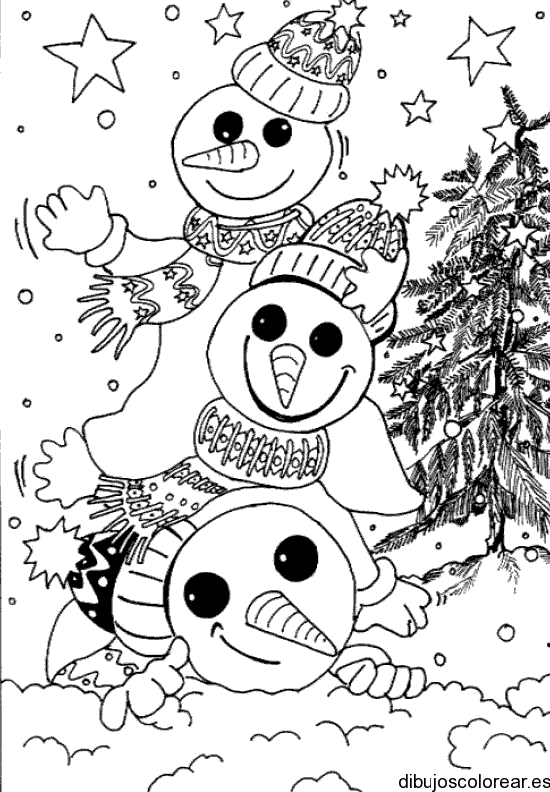 Dibujo de dos hombres de nieve