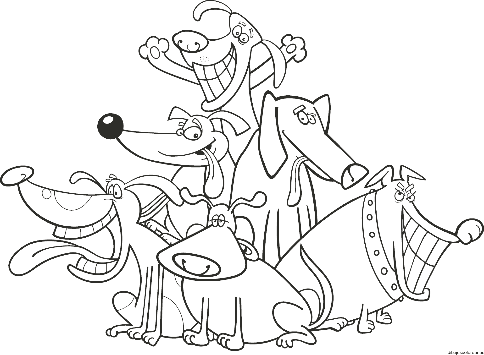 Dibujo de una familia de perros 