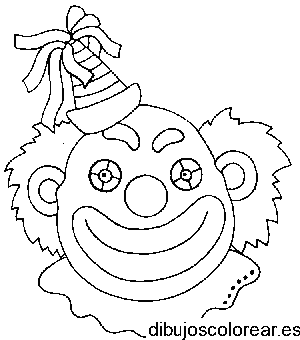 Dibujo de un sonriente payaso con sombrero