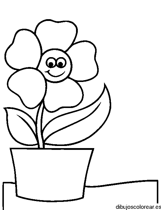Dibujo de una flor sonriente 