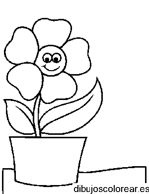 Dibujo de una flor en una maceta