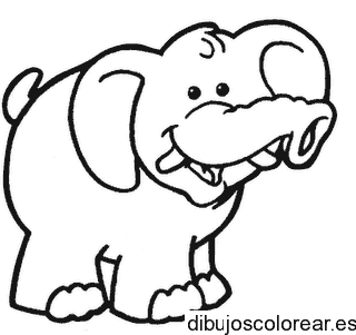 Dibujo de elefantito sonriendo