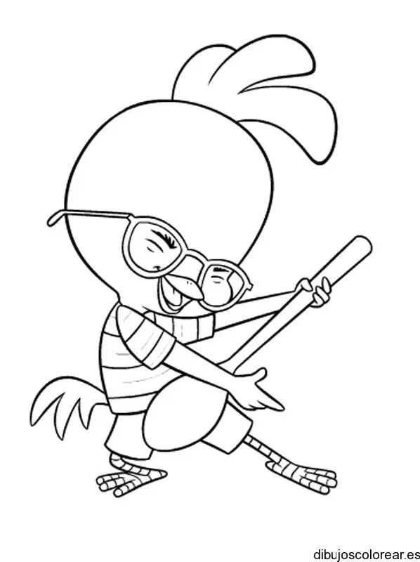 Dibujo de pollito con guitarra