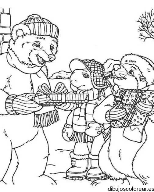 Dibujo de oso con una tortuga