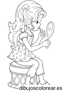 Dibujo de una niña con un labial