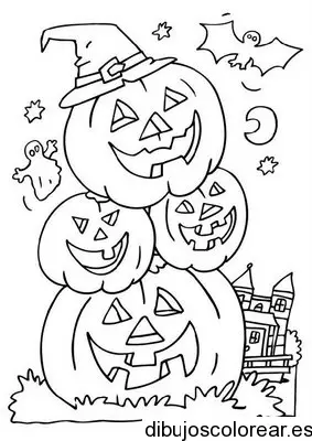Dibujo de Halloween calabazas