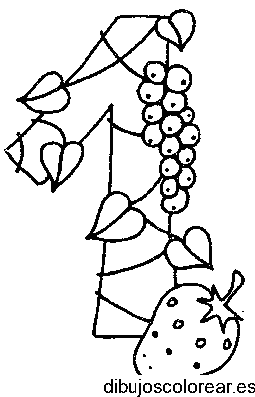 Dibujo número 1 con frutas