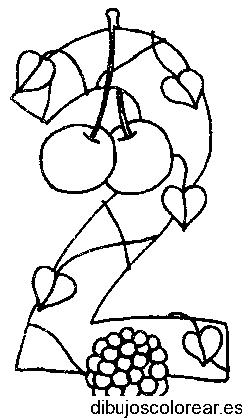 Dibujo número 2 con frutas