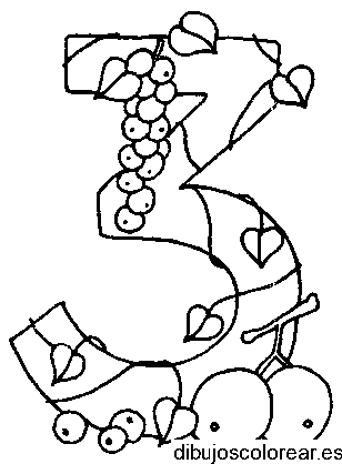 Dibujo número 3 con frutas