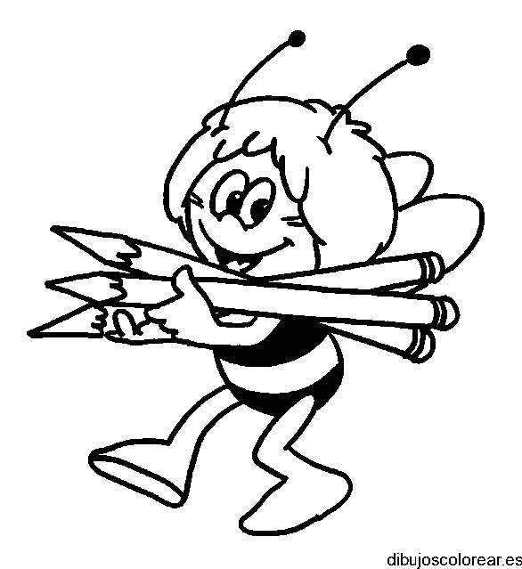 Dibujo abeja maya con lápices
