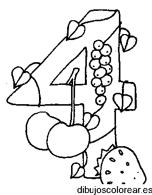 Dibujo número 4 con frutas