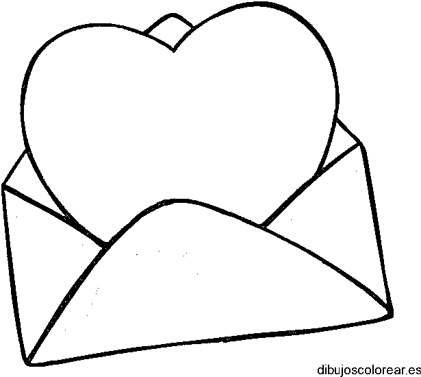 Dibujo de un corazón en un sobre