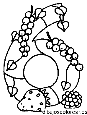 Dibujo número 6 con frutas