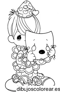 Dibujo de un niño con un antifaz