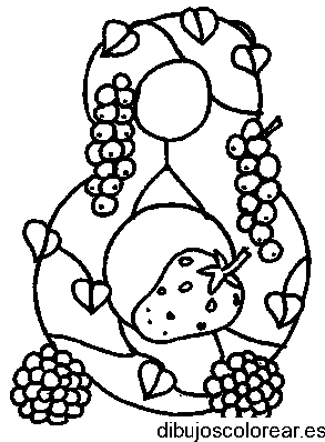 Dibujo del número 8 con frutas