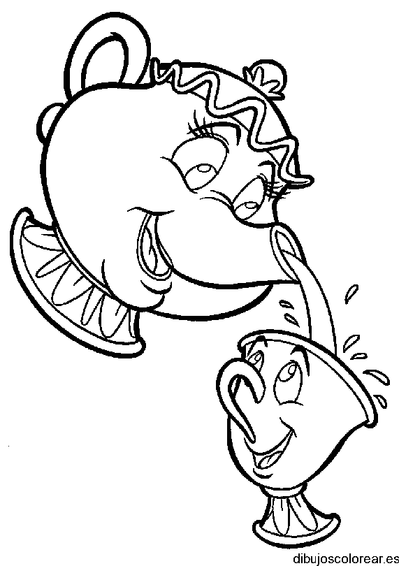 Dibujo de una tetera y una tacita