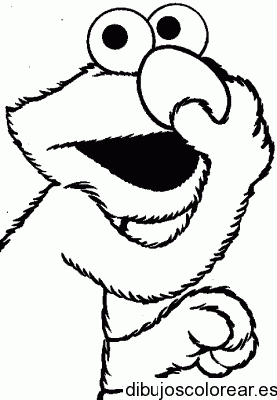 Dibujo de Elmo tocando la nariz