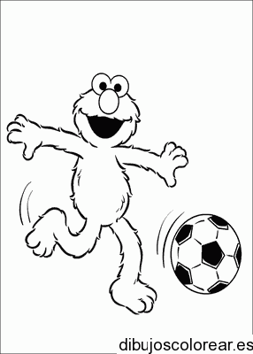 Dibujo de Elmo jugando fútbol