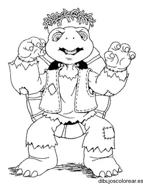 Dibujo de la tortuga Franklin con chaleco