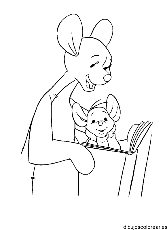 Dibujo de un canguro y un bebé canguro