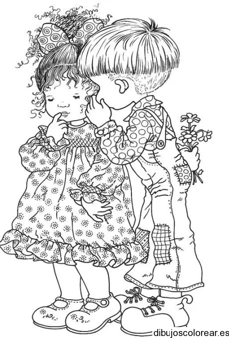 Dibujo de una pareja de chicos