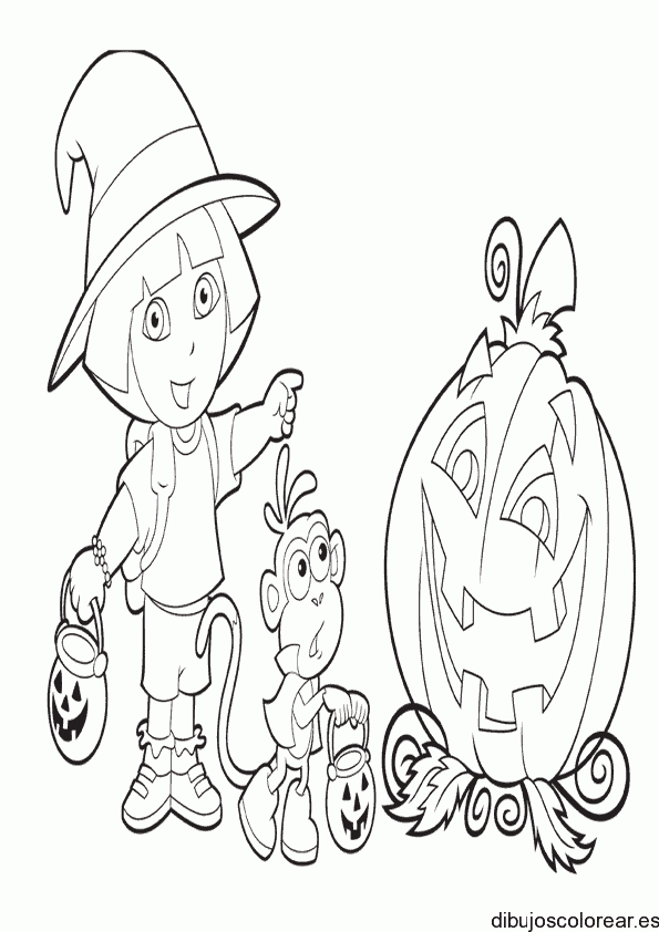Dibujo de Halloween Dora La Exploradora
