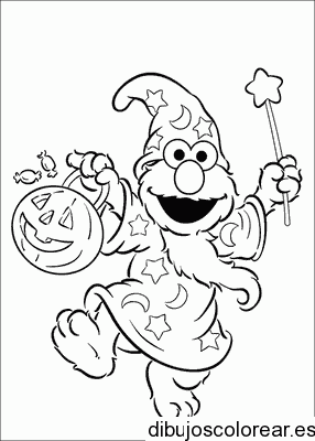 Dibujo de Elmo vestido de mago