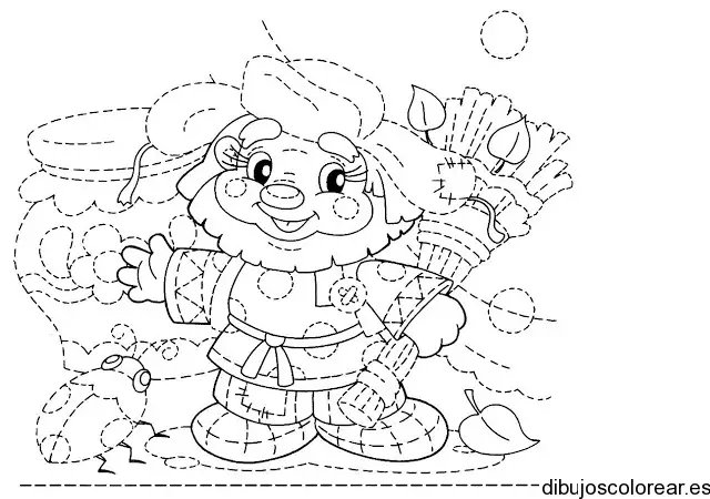 Dibujo de un conejo con flechas