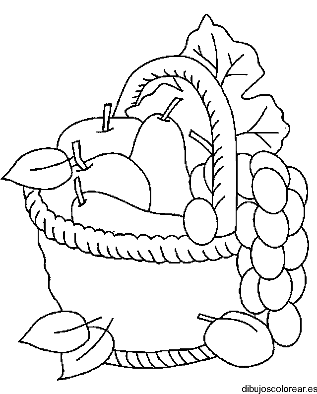 Dibujo de una cesta con peras