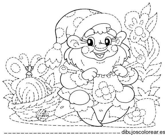 Dibujo de un duende vestido de payaso