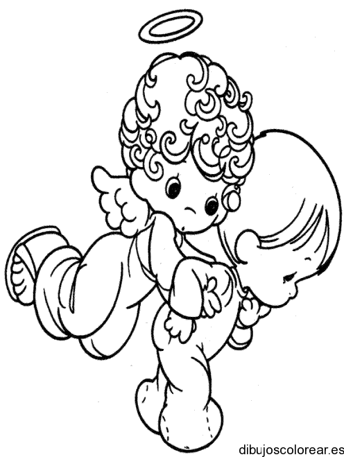 Dibujo de un ángel cargando un bebé