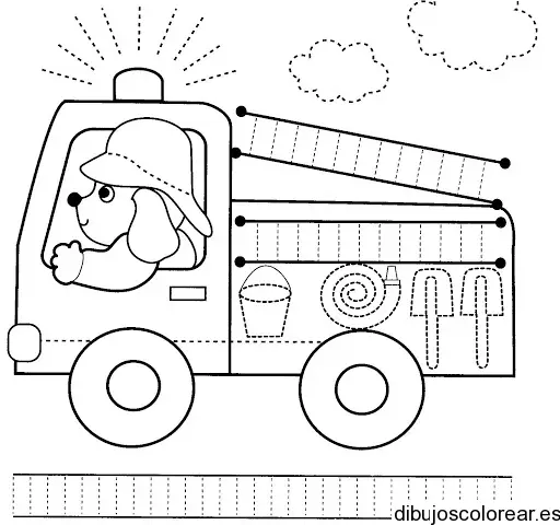 Dibujo de un perro bombero