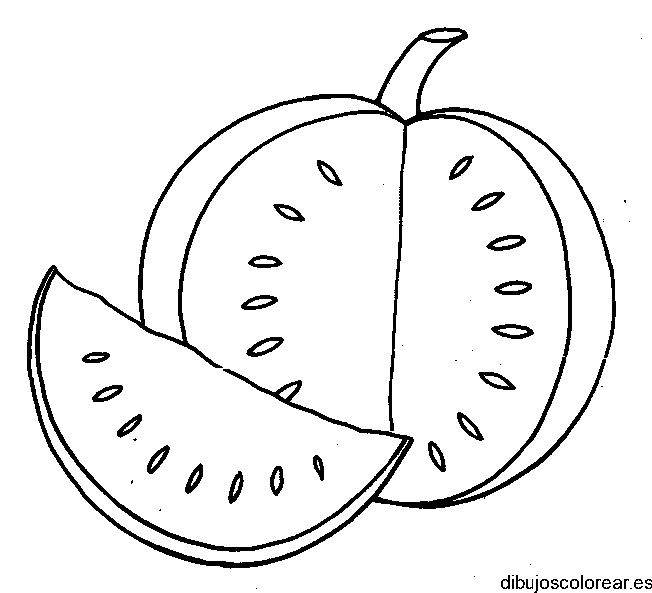 Dibujo de una manzana partida en dos