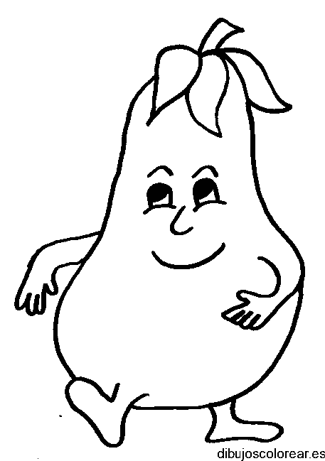 Dibujo de una pera sonriente