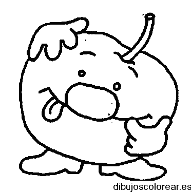 Dibujo de una manzana cómica
