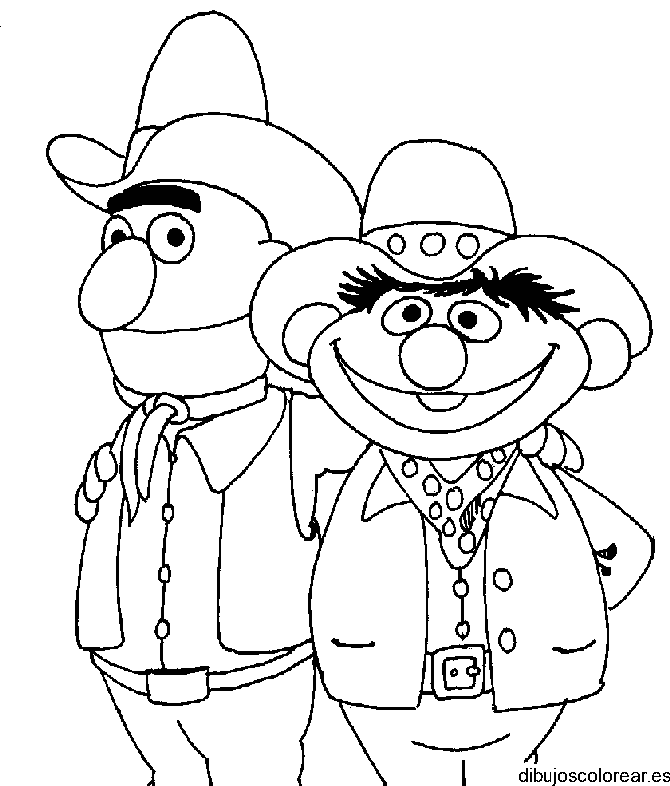 Dibujo de Enrique y Beto con sombrero
