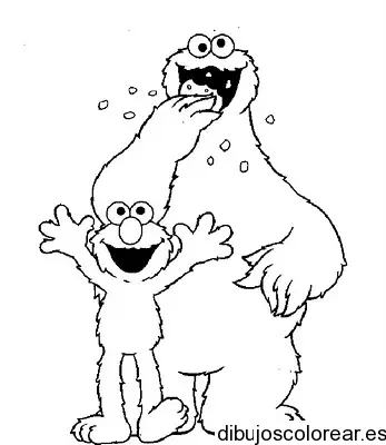 Dibujo de Elmo y comegalletas