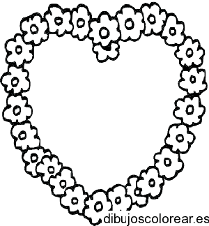 Dibujo de un corazón de flores