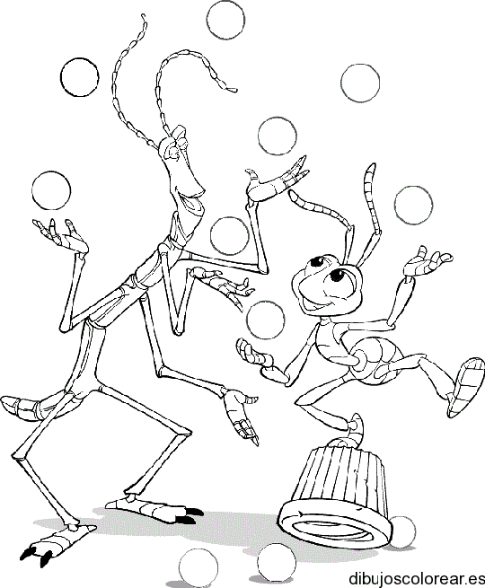 Dibujo de dos insectos bailando