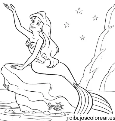 Dibujo de Ariel bajo las estrellas