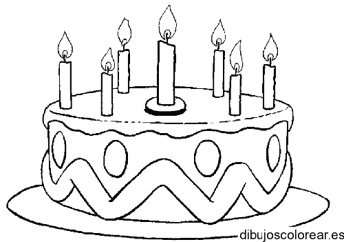 Dibujo de un pastel con velas