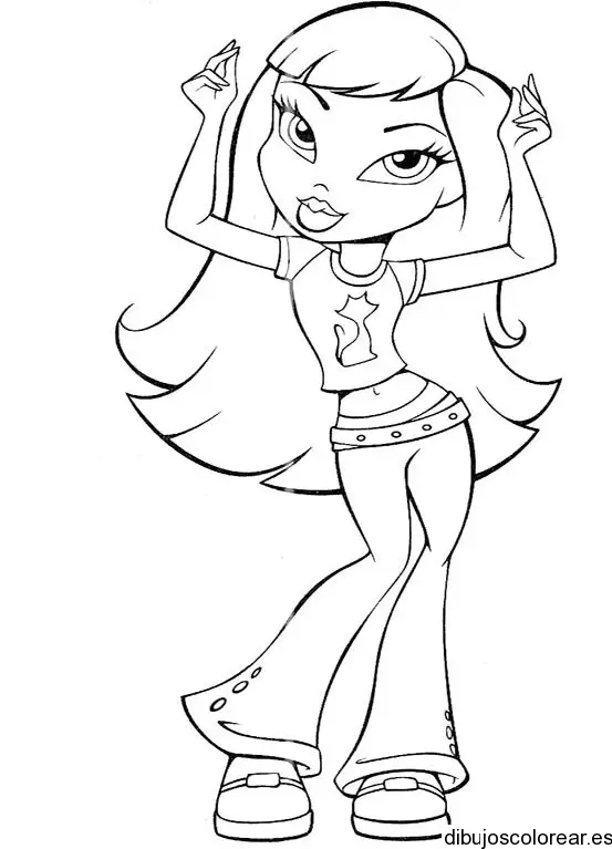Dibujo de una muñeca Bratz bailando