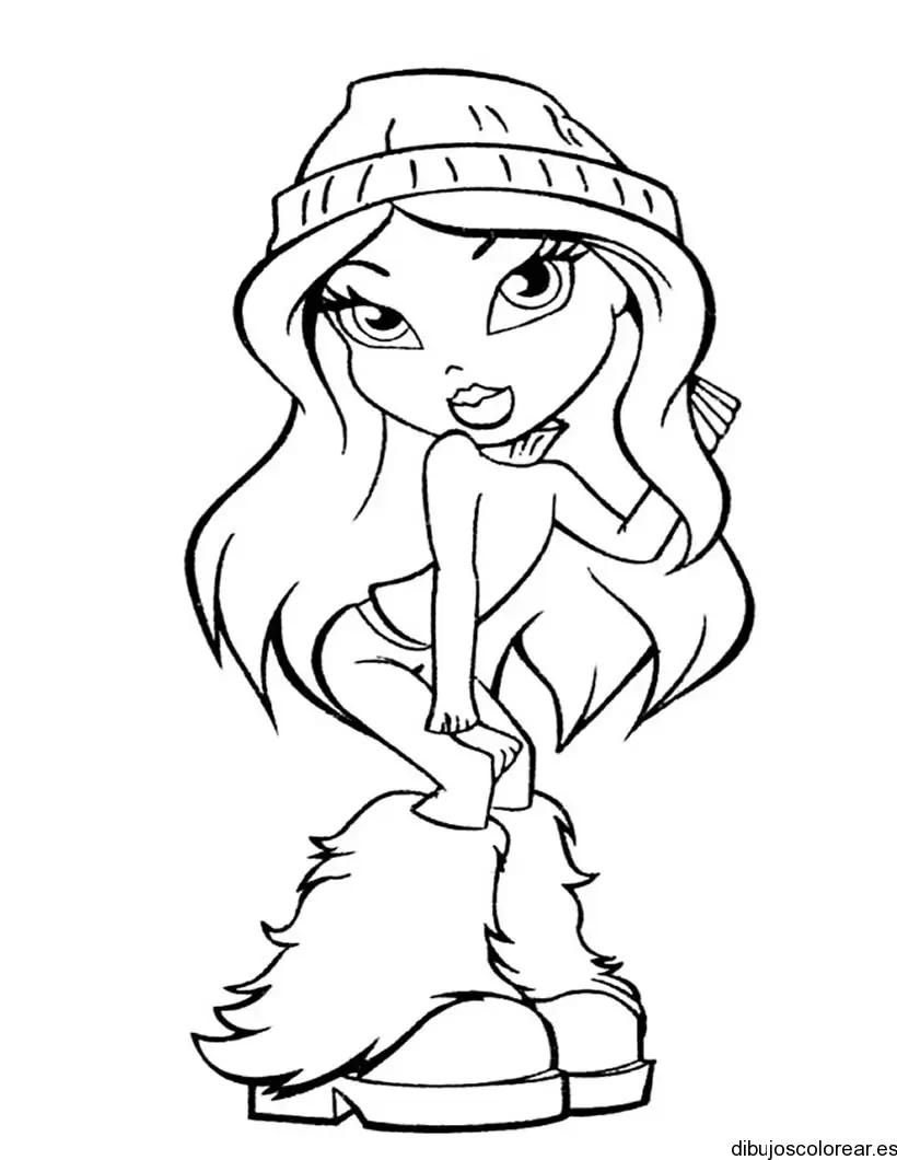 Dibujo de una Bratz con botas