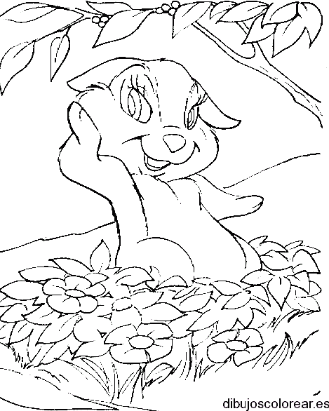 Dibujo de un conejo sonriendo