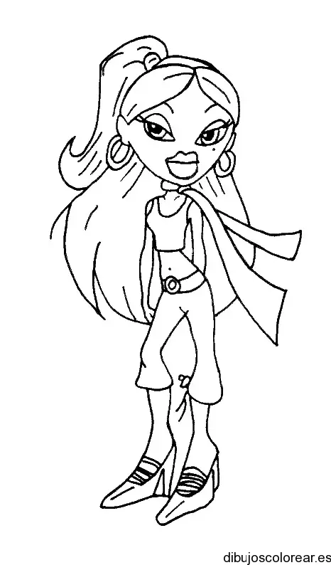 Dibujo de una Bratz con bufanda