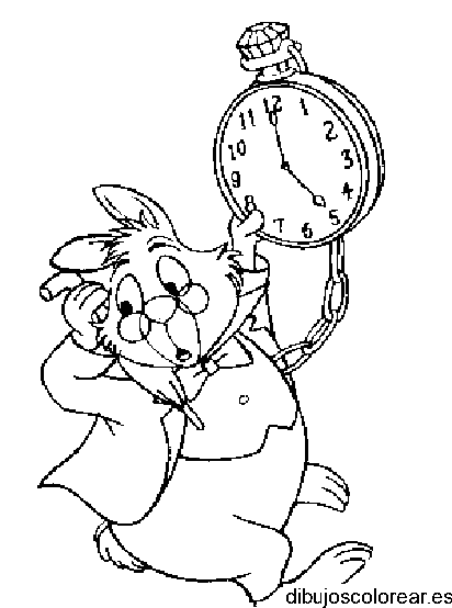 Dibujo del conejo con reloj 