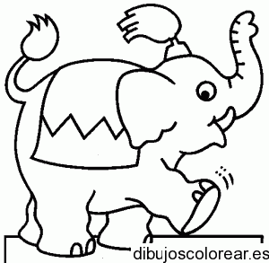 Dibujo de un elefante de circo