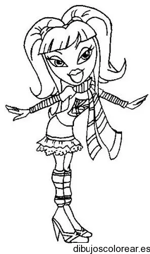 Dibujo de una Bratz con tacones