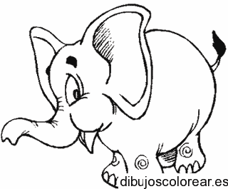 Dibujo de un elefante simpático