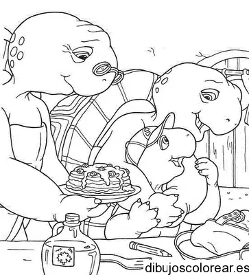 Dibujo de tortugas en familia